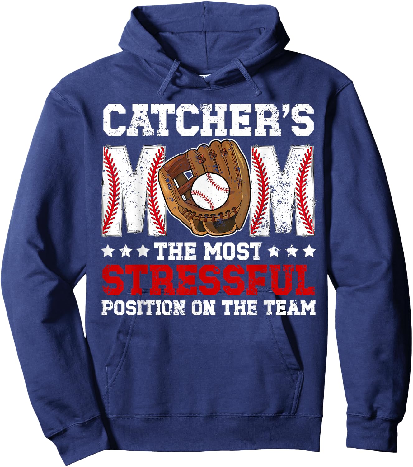 Catcher's Mom Baseball Catcher Mom Baseball Catcher Mama Hoodie - Hoodie | Navy