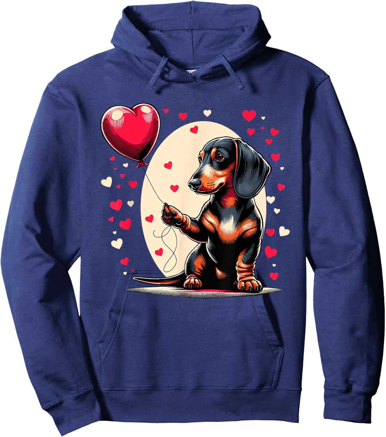 Dachshund Dog Valentine's Day Dog Owner Valentine Hoodie - Hoodie | Navy