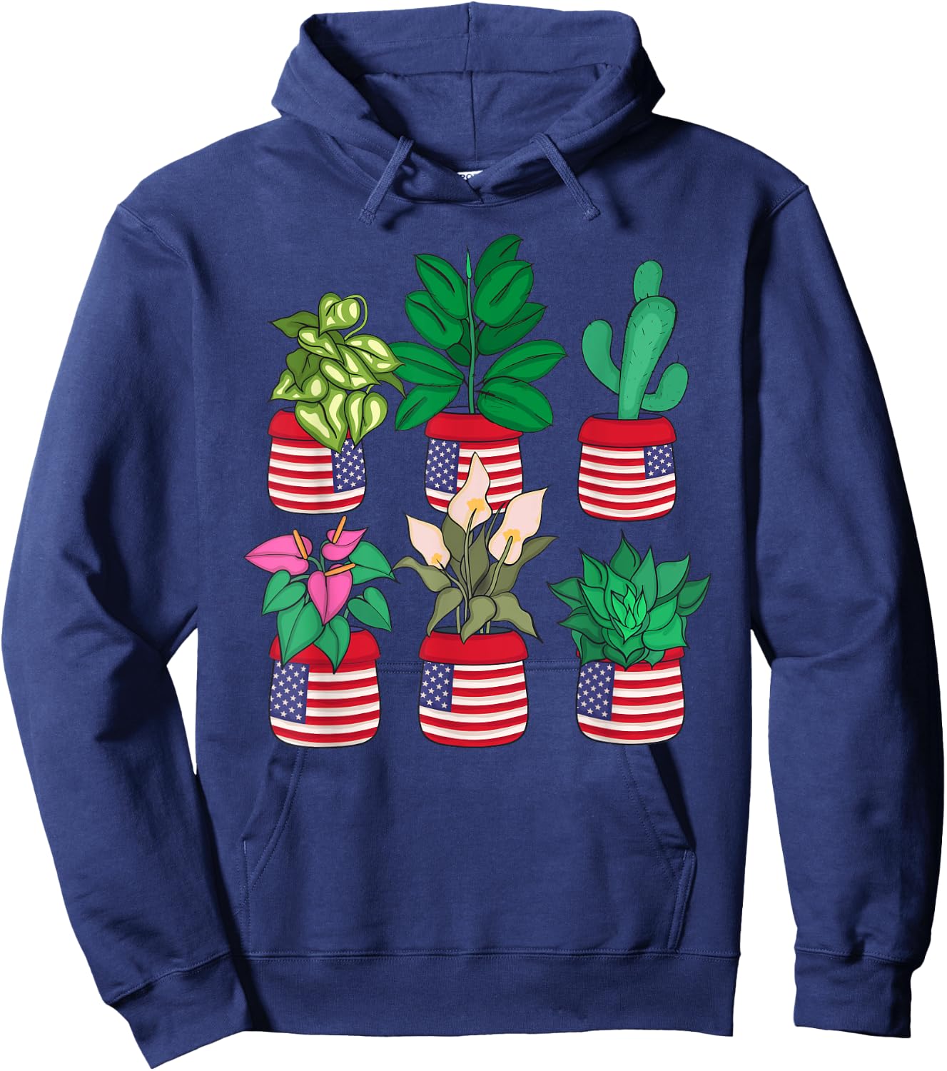 Plant Lover 4th Of July Women Florist Plants Hoodie - Hoodie | Navy
