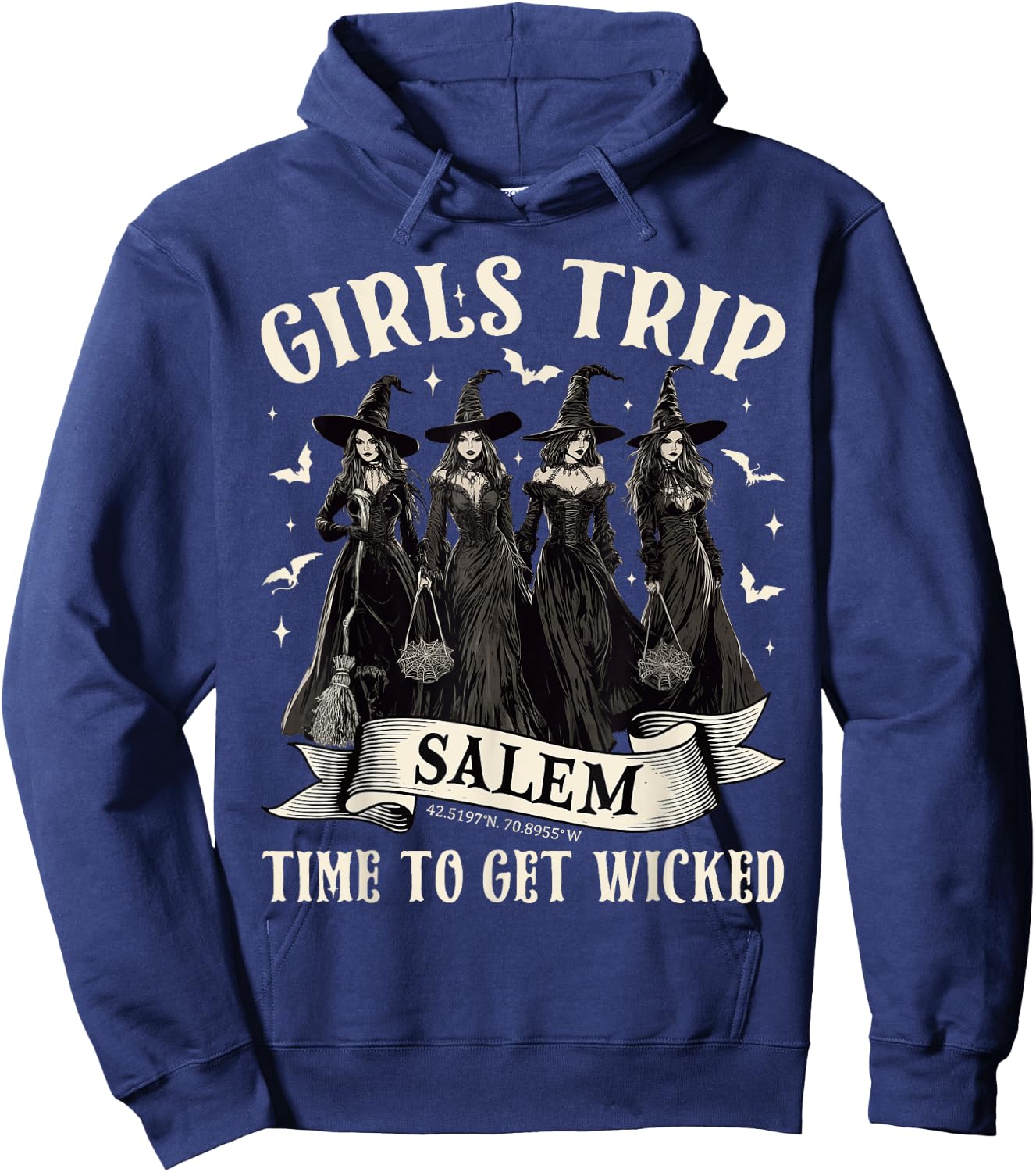 Girls Trip Salem Time To Get Wicked Halloween Witch Women Hoodie - Hoodie | Navy