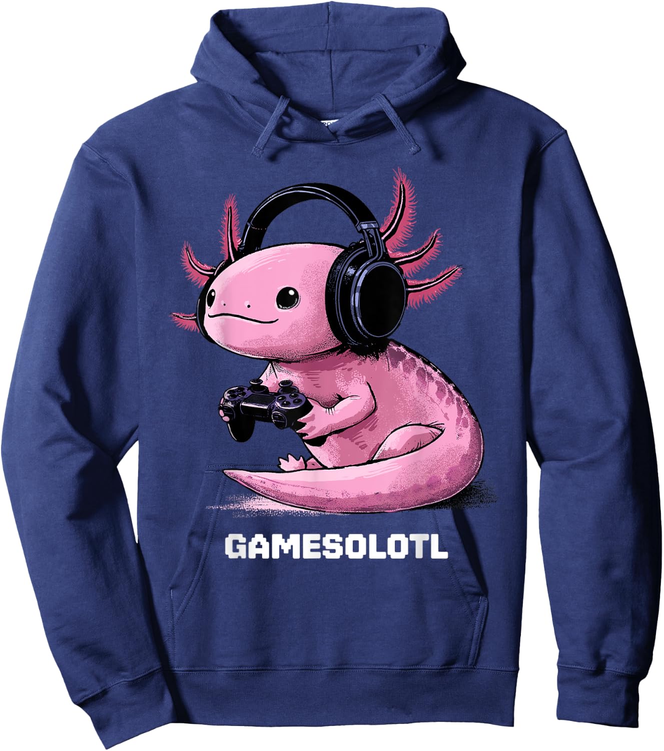 Gamer Axolotl Shirt Kids Gamesolotl Fish Gaming Video Gamer Hoodie - Hoodie | Navy
