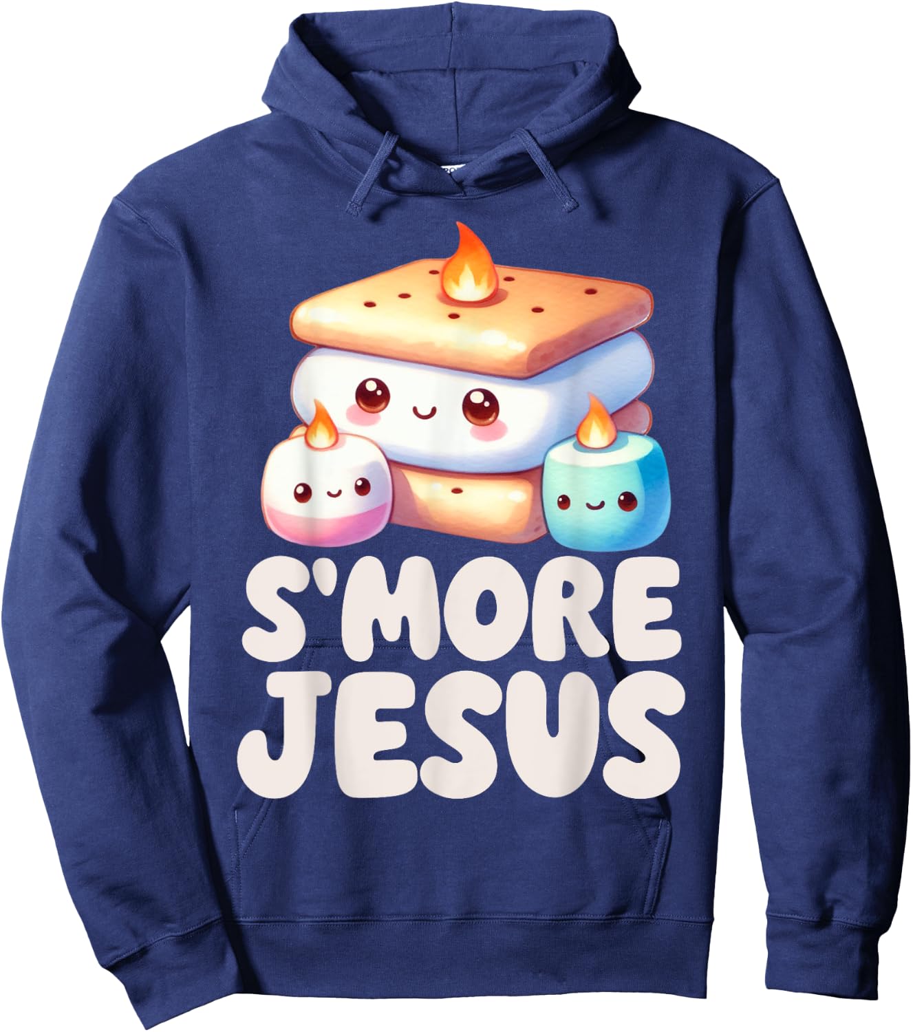 Smore Jesus Kawaii S'more Christian Funny Pun Religious Hoodie - Hoodie | Navy