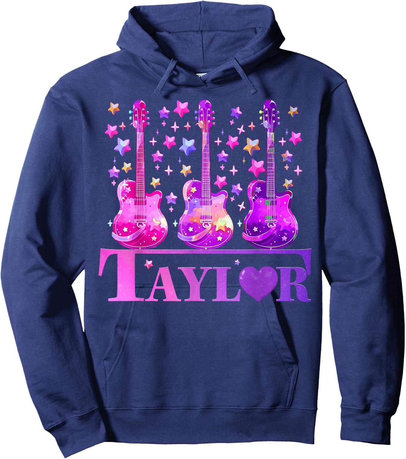 Women Girl Retro Taylor First Name Personalized Groovy 80's Hoodie - Hoodie | Navy