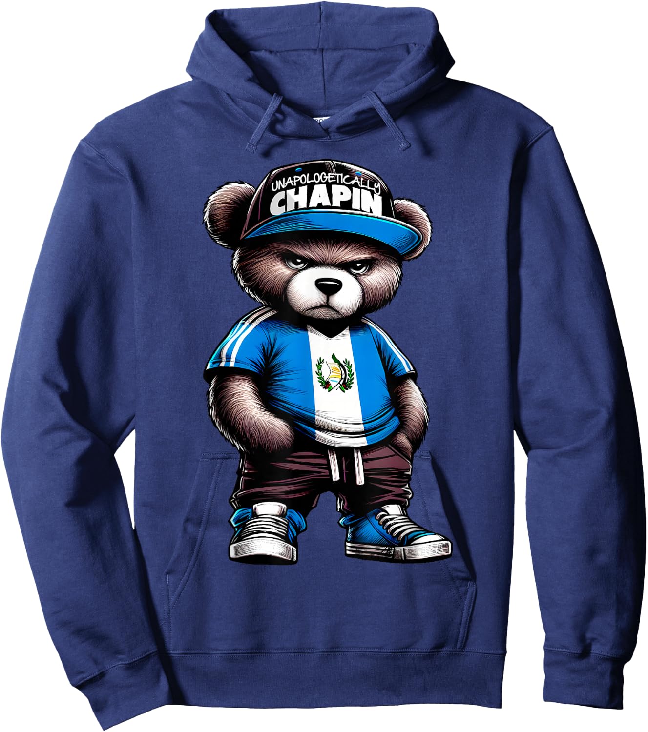 Unapologetically Chapin Guatemala Flag Camisa de Guatemala Hoodie - Hoodie | Navy