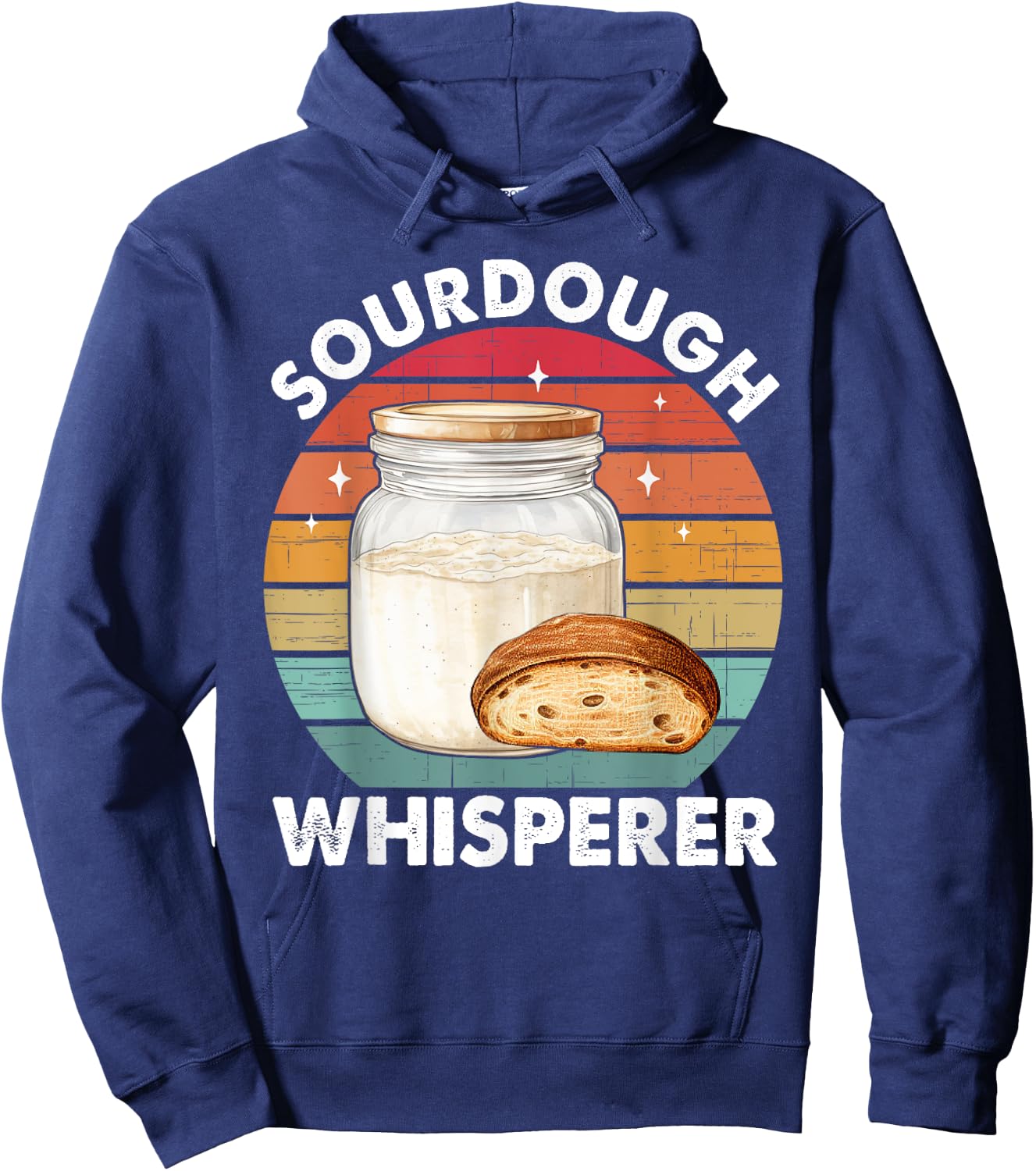 Sourdough Whisperer Retro Sourdough Bread Baker Fermentation Hoodie - Hoodie | Navy