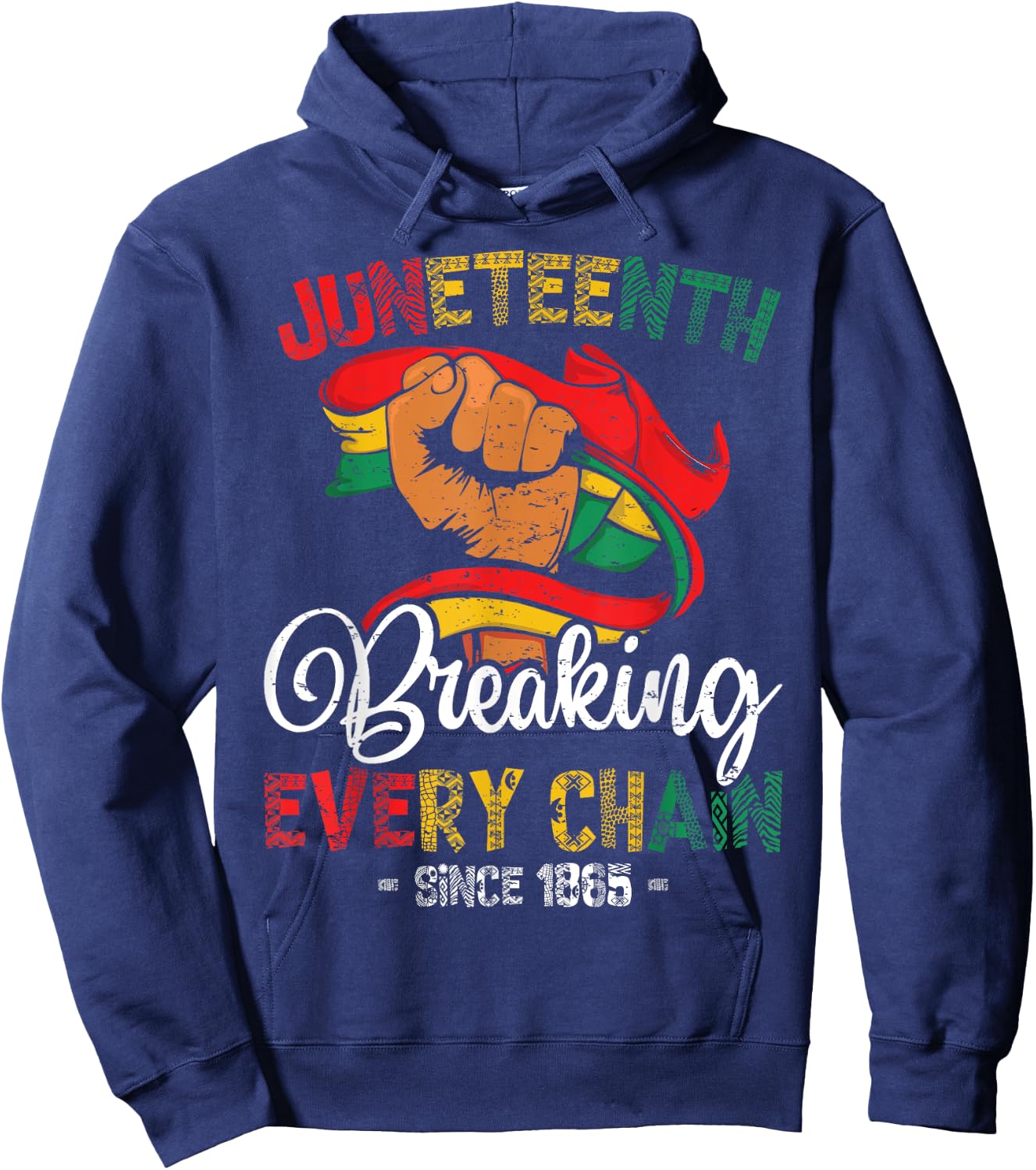 Juneteenth African American Freedom 1865 Women Men Hoodie - Hoodie | Navy
