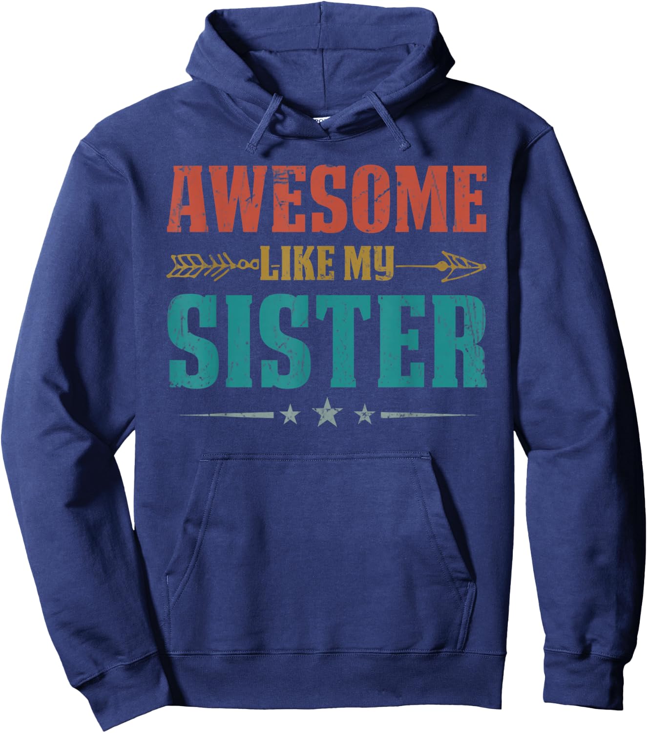Awesome Like My Sister For Kids Funny Vintage Mother's Day Hoodie - Hoodie | Navy