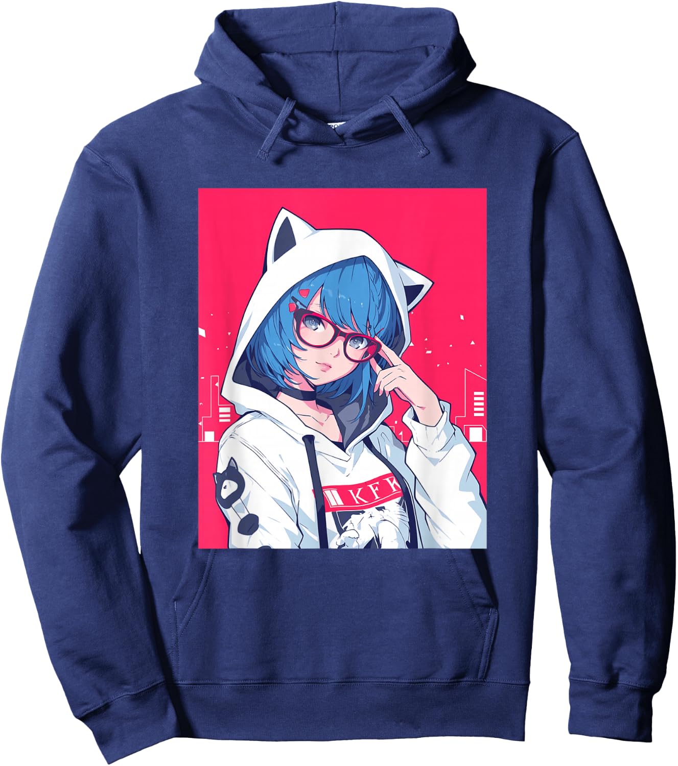 Anime Girl Hoodie - Hoodie | Navy