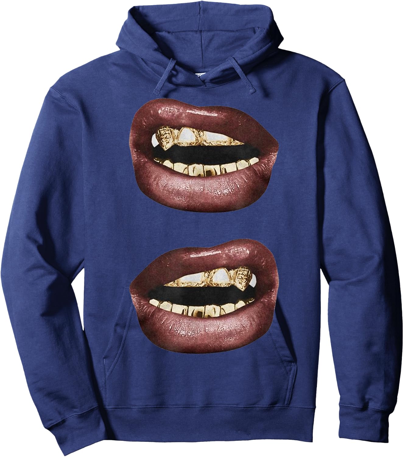 Grillz Jewelry Grills Fashion Mouth Nails Y2KK Lips Hoodie - Hoodie | Navy