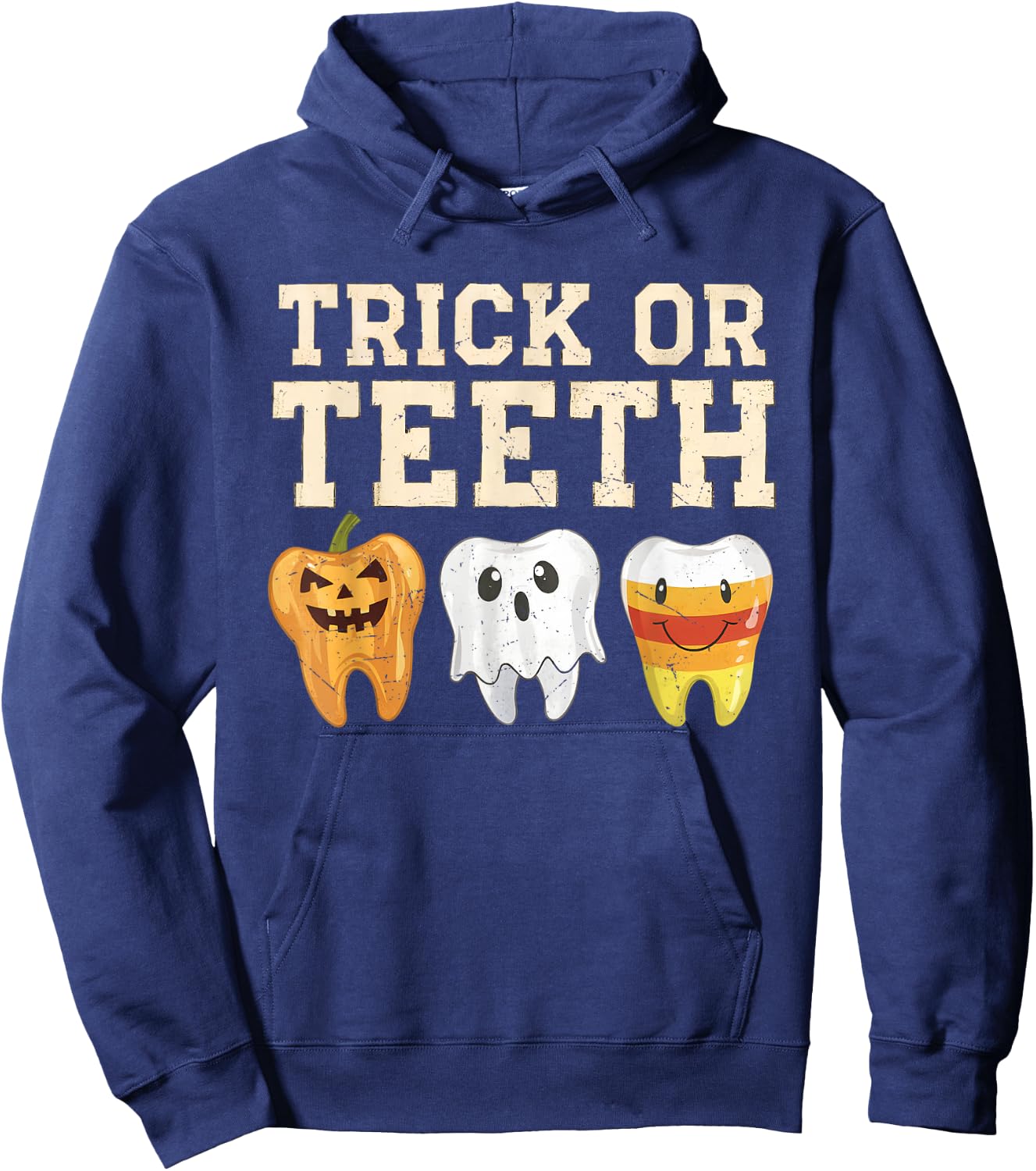 Trick Or Teeth Halloween Dental Crew Dentist Boys Girls Kids Hoodie - Hoodie | Navy