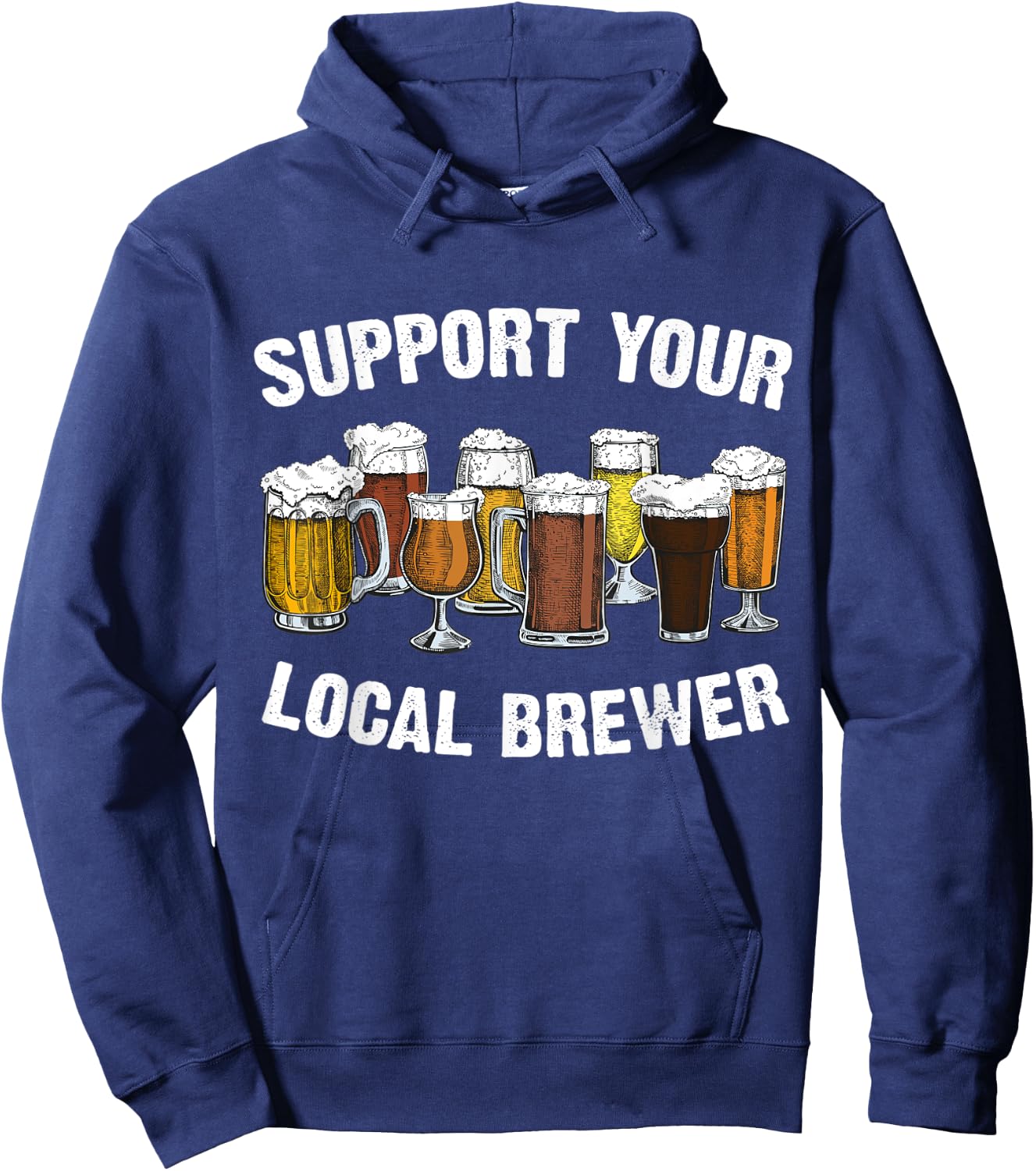 Support your Local Brewer Homebrewing Craft Beer Brew Pub Hoodie - Hoodie | Navy