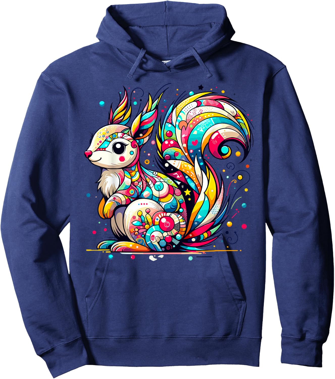 Hobicore Aesthetic Squirrel Lover Shirt Colorful Squirrel Hoodie - Hoodie | Navy