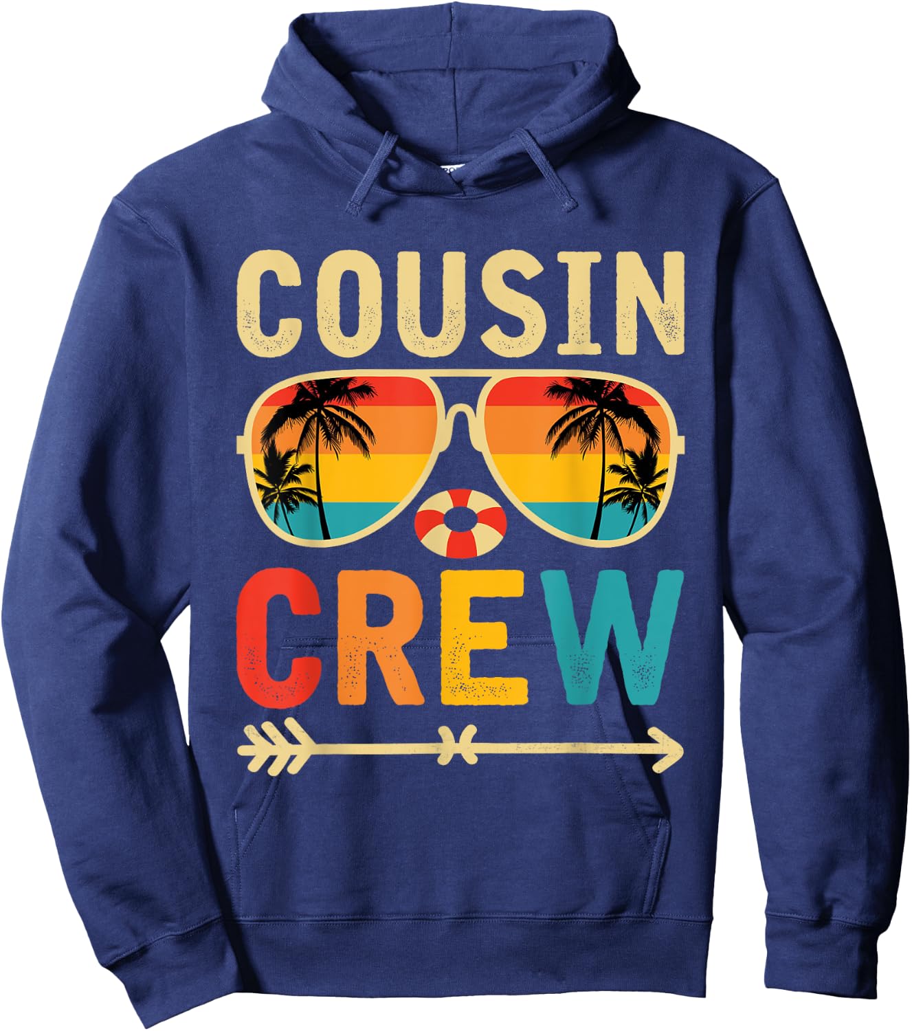 Cousin crew 2025 Summer Vacation Beach Family Trips Matching Women Girls Kids Hoodie - Hoodie | Navy
