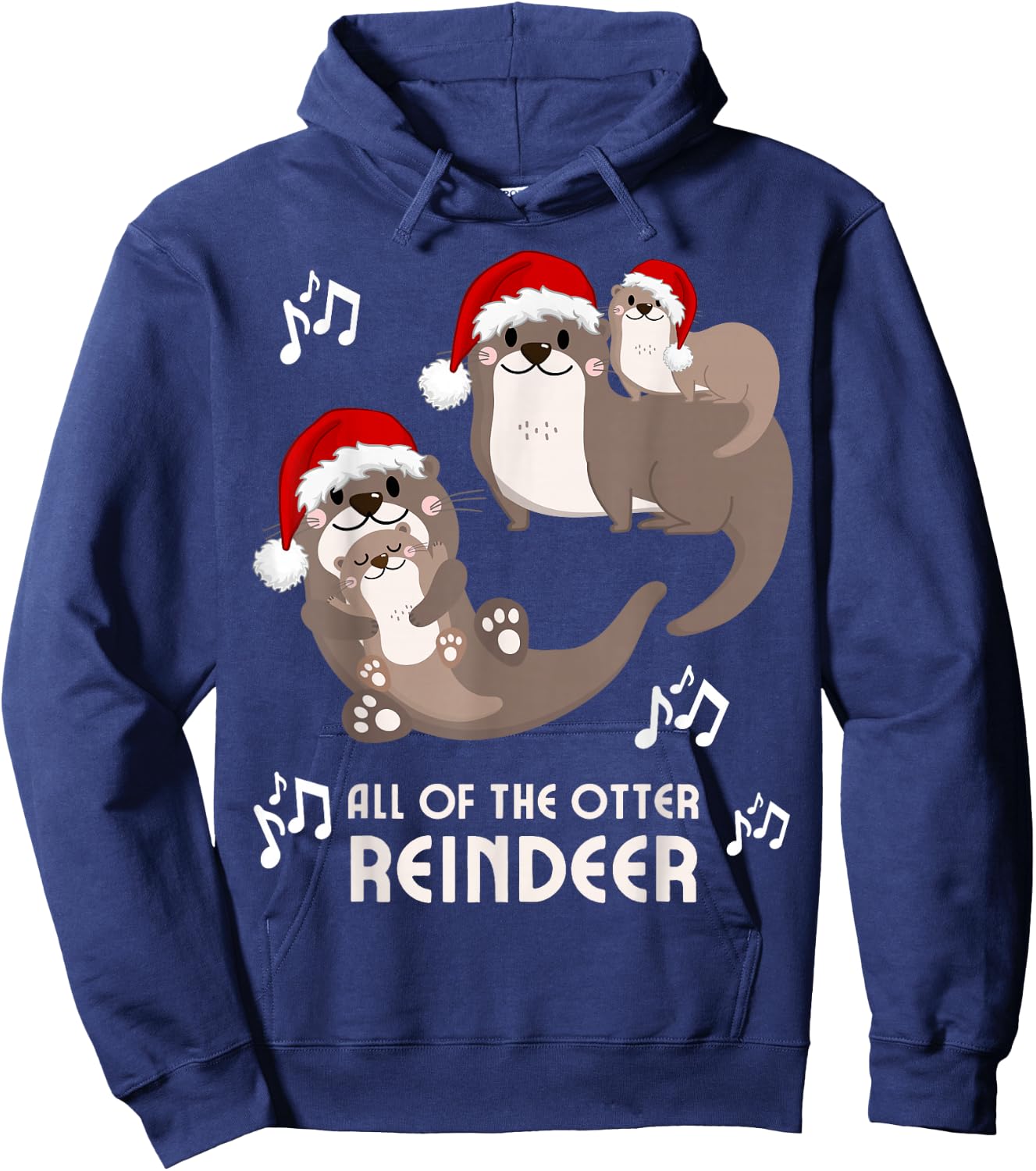 Christmas Otter Puns All of the Otter Reindeer Boys, Girls Hoodie - Hoodie | Navy