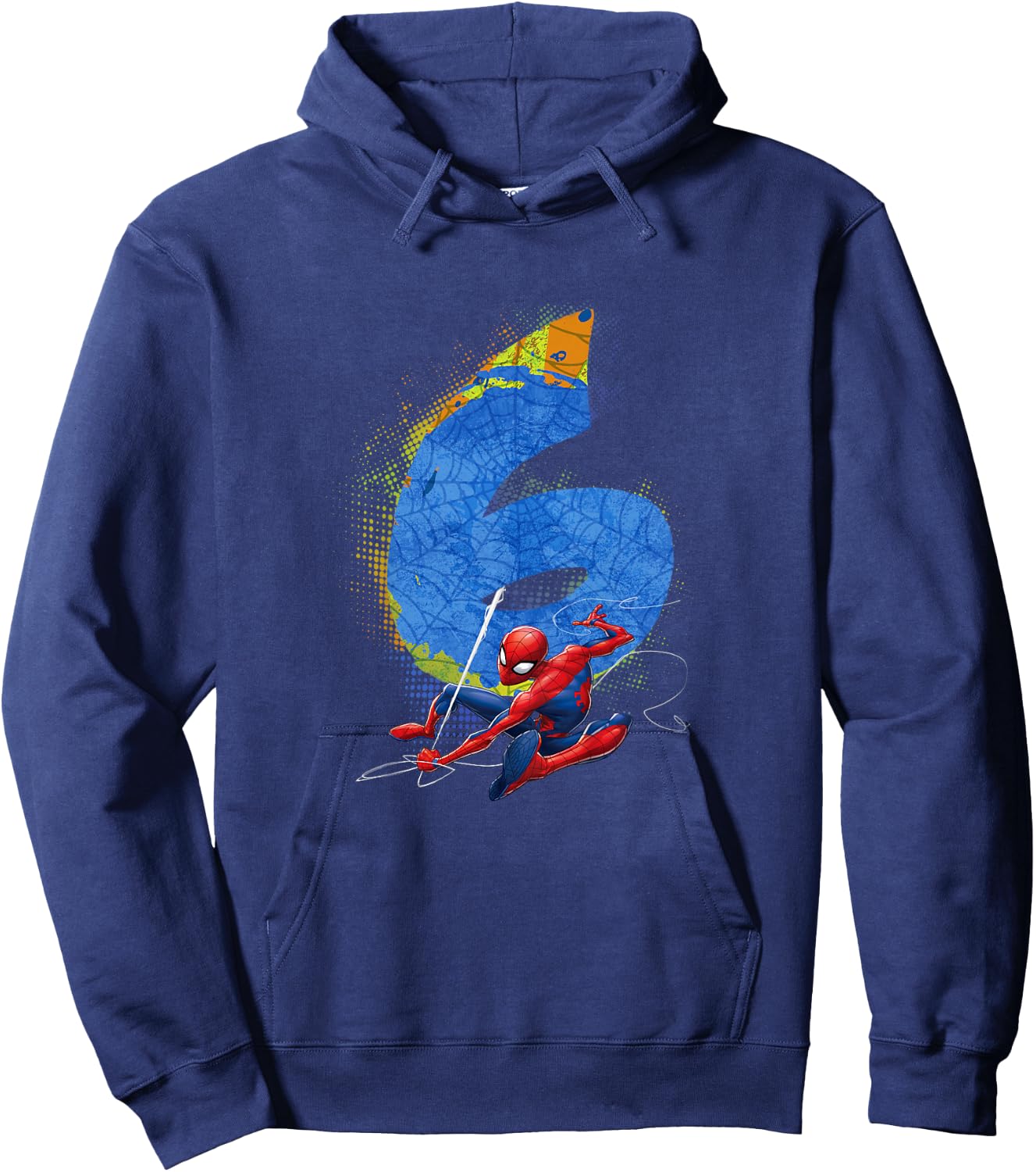 Kids Marvel Super Heroes Spider-Man 6 Year Old Sixth Birthday Hoodie - Hoodie | Navy