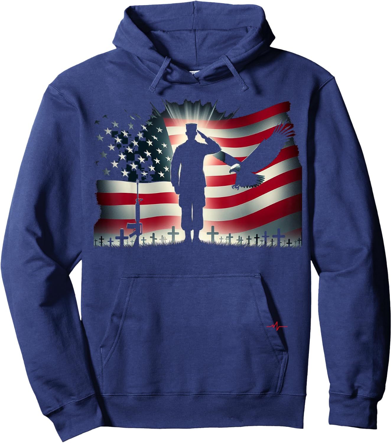 Memorial Day We Will Never Forget Remember The Fallen Flag Hoodie - Hoodie | Navy