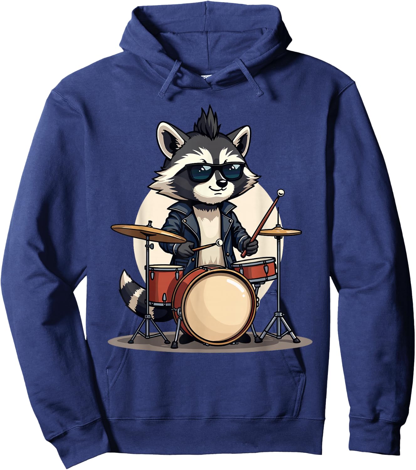 Drum & Drummer Gifts for Boys, Men & Youth | Drummer & Drums | Musician, Funny Raccoon & Music Drumming Hoodie - Hoodie | Navy