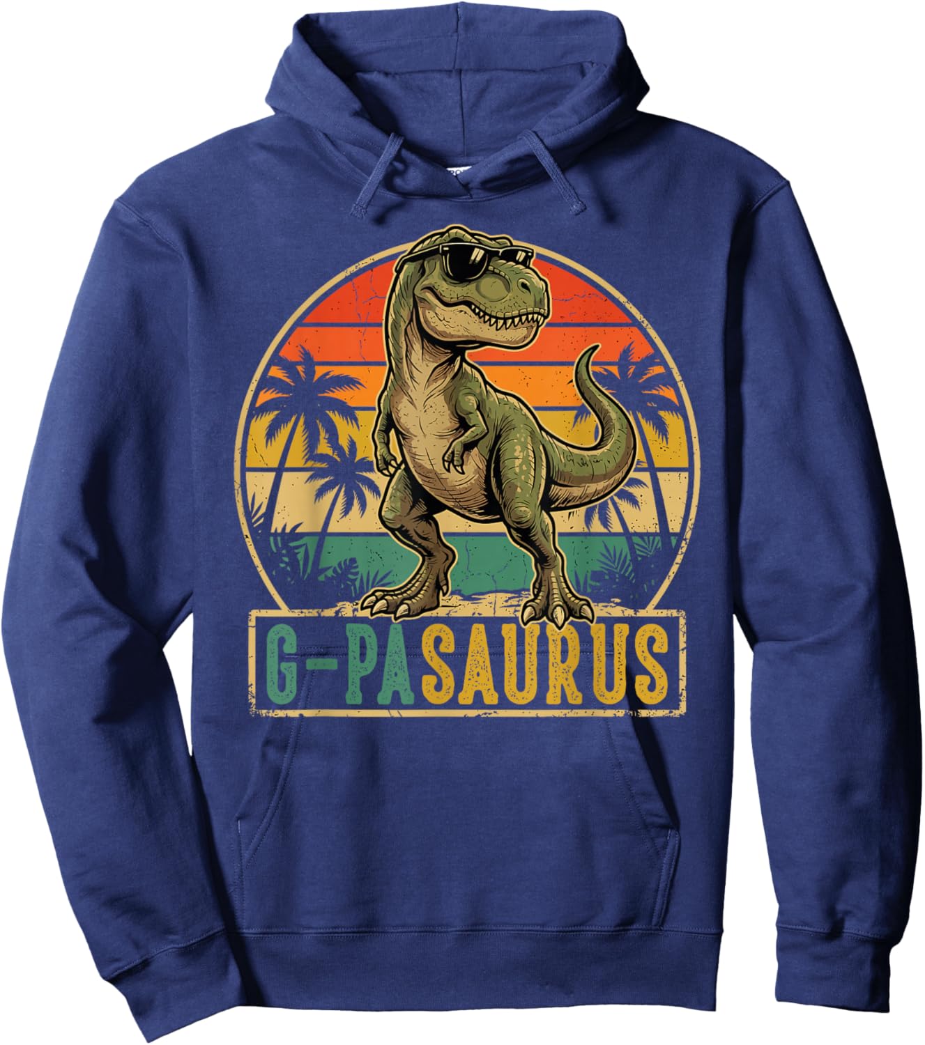 G-PA Saurus Vintage T-Rex Dinosaur Fathers Day Hoodie - Hoodie | Navy