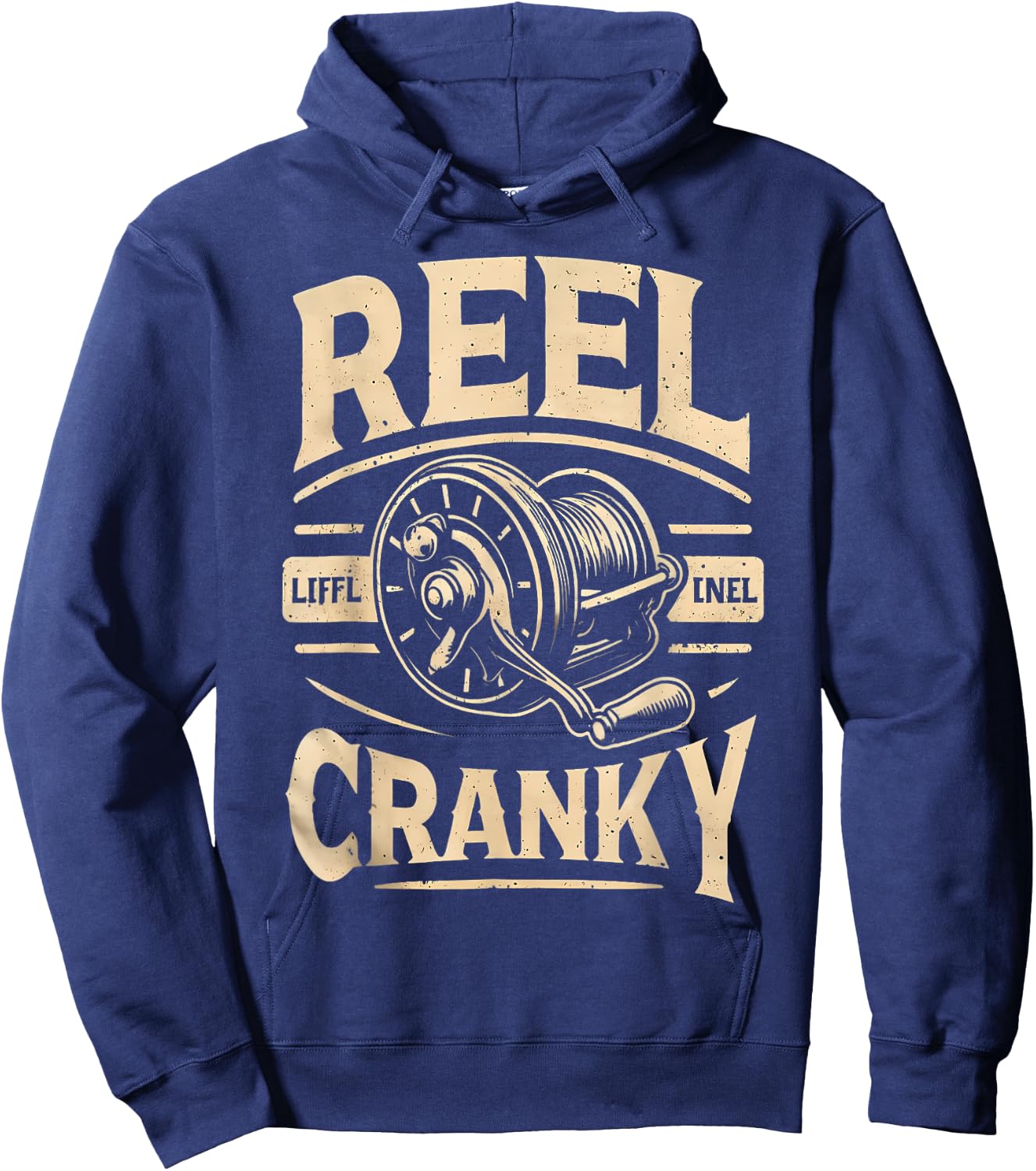 Funny Cranky Fishing Reel Pun Shirt Humor Fishermen Hoodie - Hoodie | Navy