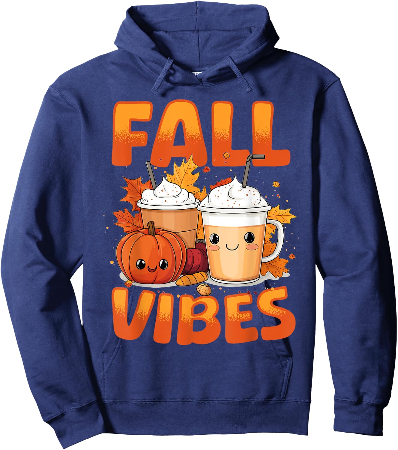 Pumpkin Spice Latte Fall Season Fall Vibes Hoodie - Hoodie | Navy