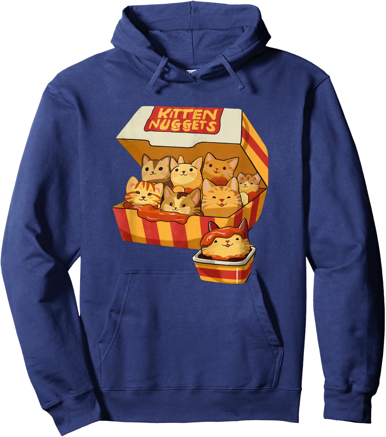 Kitten Nuggets Funny Cat Lover Pun Hoodie - Hoodie | Navy