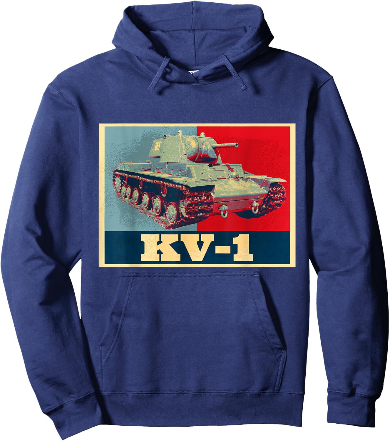 KV-1 Tank Military WW2 Soviet Army WWII Tank Men's Goods Clothes Military Hoodie - Hoodie | Navy