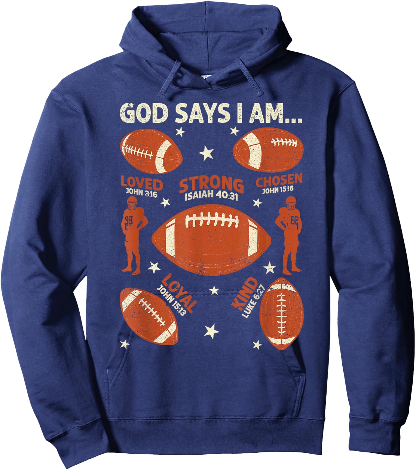 God Says I Am American Football Lover Men Women Christian Hoodie - Hoodie | Navy