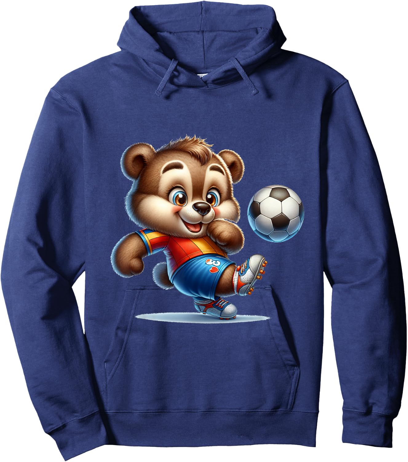 Cute Soccer Player Bear Hoodie - Hoodie | Navy