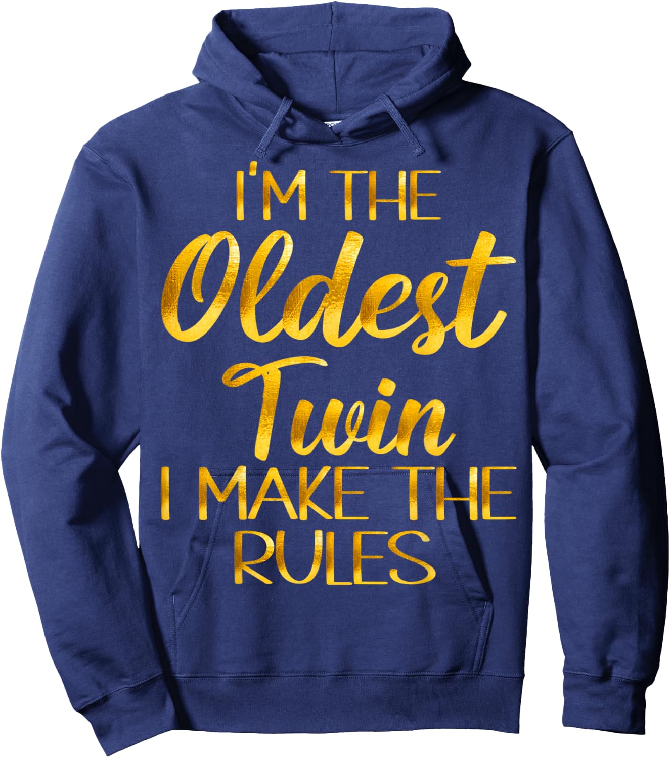 Oldest Twin Shirt Birthday Sibling Funny Twins Matching Hoodie - Hoodie | Navy