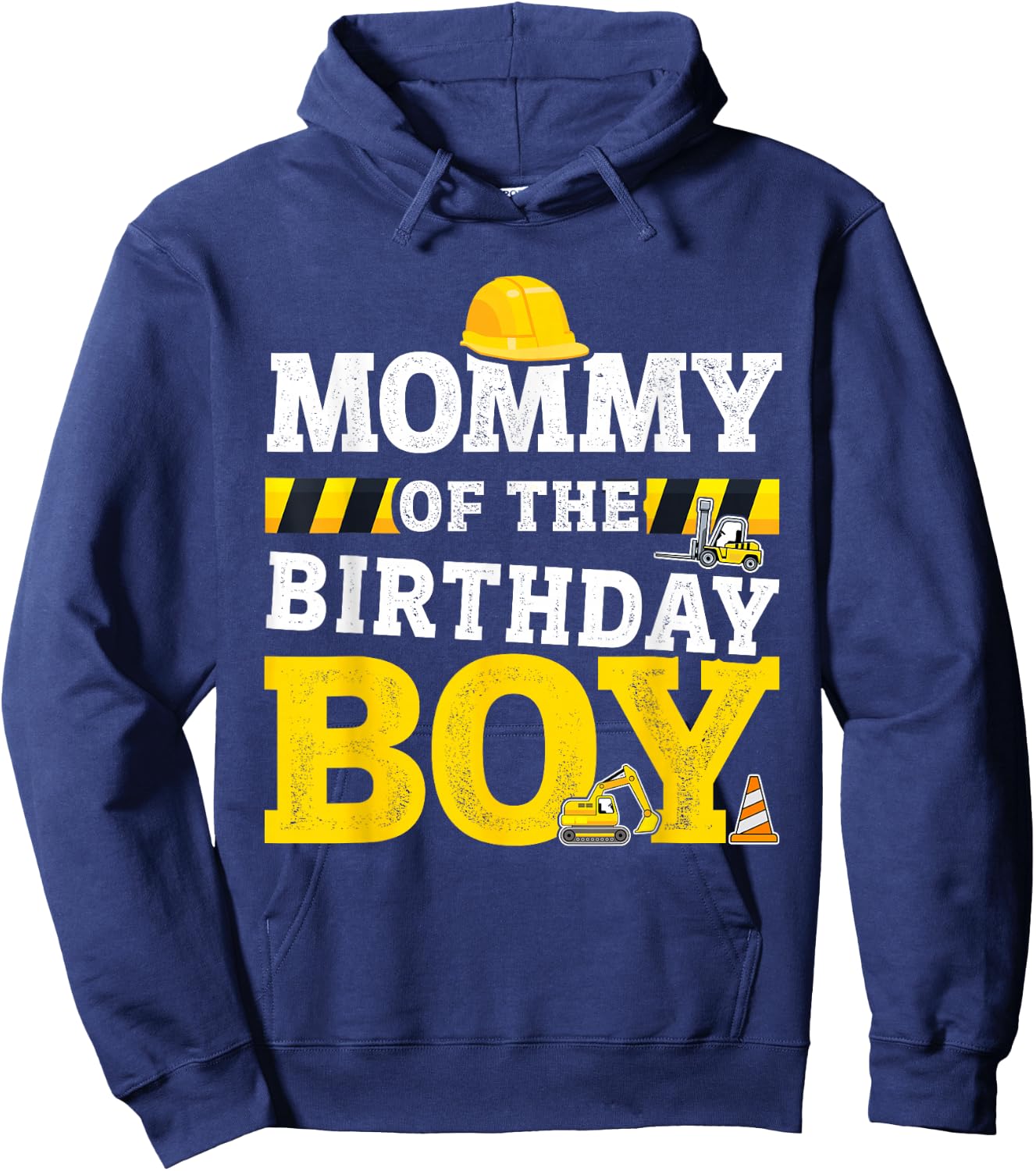 Mommy of the birthday boy matching family construction party Hoodie - Hoodie | Navy