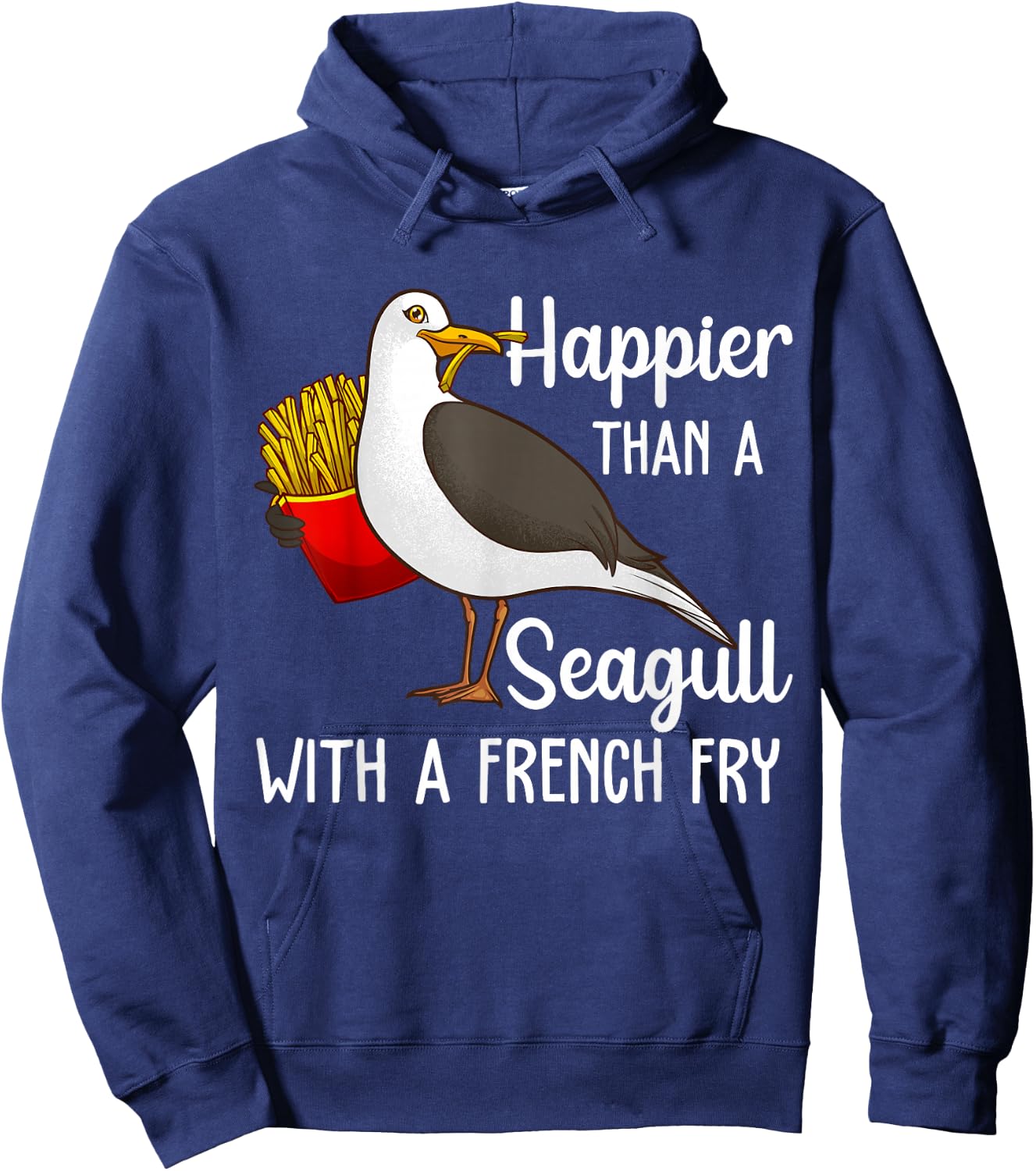 Funny Seagull French Fries Art Men Women French Fries Birder Hoodie - Hoodie | Navy