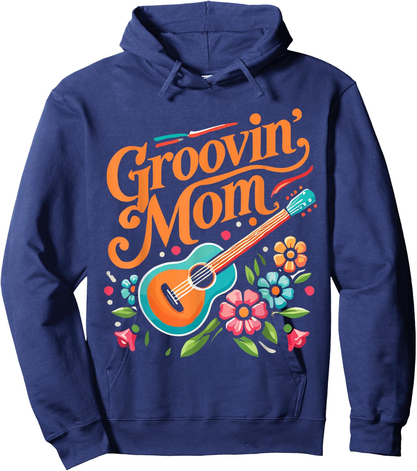 Music Lover Guitar Mom Groovin' Mom Hoodie - Hoodie | Navy