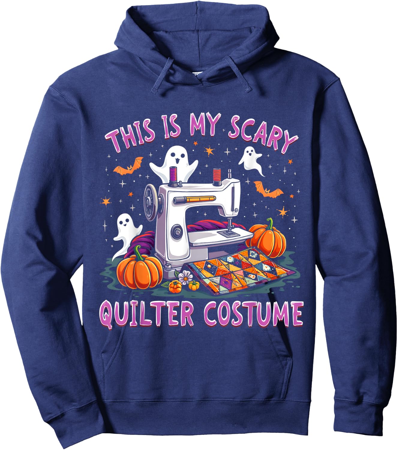 This Is My Scary Quilter Costume Halloween Quilter's Spooky Hoodie - Hoodie | Navy
