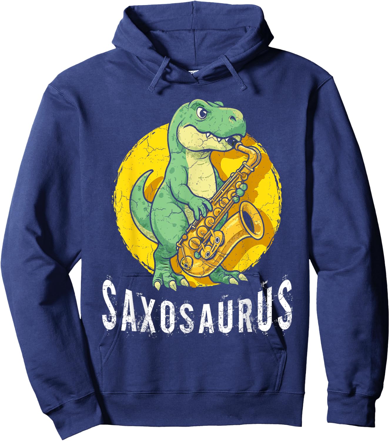 Saxosaurus Saxophone Player Saxophonist Jazz Music Lover Hoodie - Hoodie | Navy