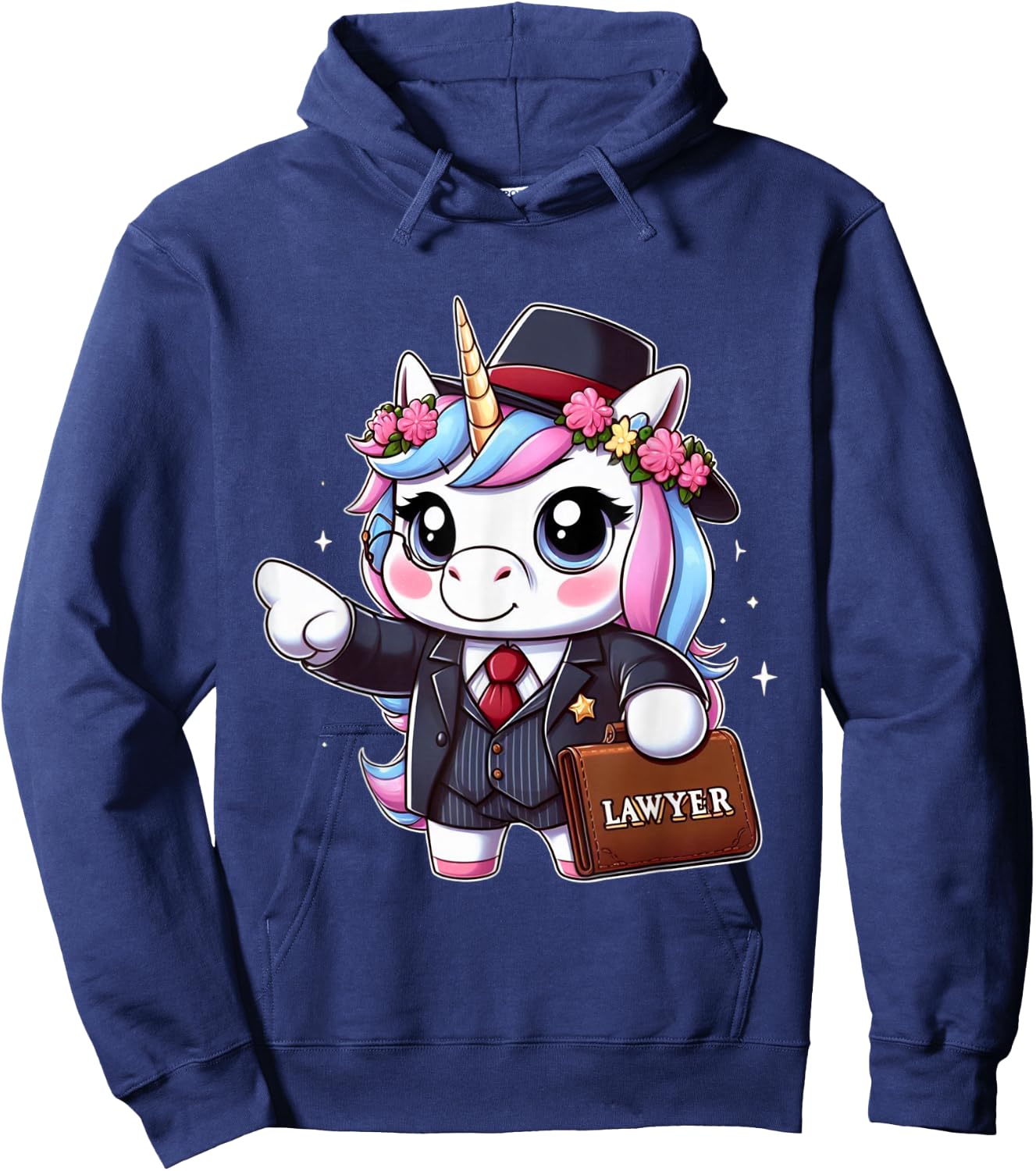 Lawyer Unicorn Kids Girls Women Rainbow Lawyers Hoodie - Hoodie | Navy