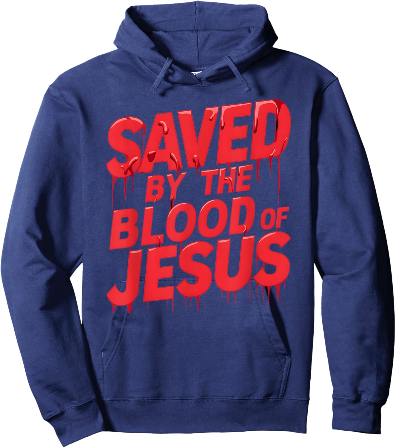Christerest: Save By The Blood Jesus Christ Christian Hoodie - Hoodie | Navy