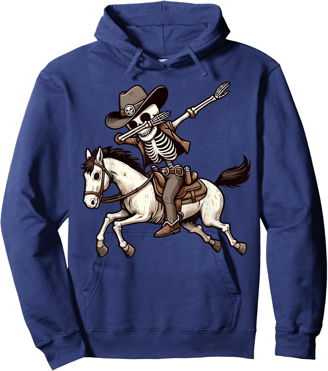 Dabbing Skeleton Cowboy Halloween Costume Kids Boys Men Dab Hoodie - Hoodie | Navy