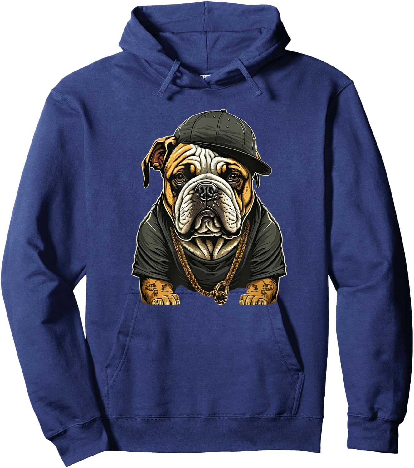Funny Bulldog Dog Rap Hip-hop Rapper R&B Men Women Girls Kids Hoodie - Hoodie | Navy