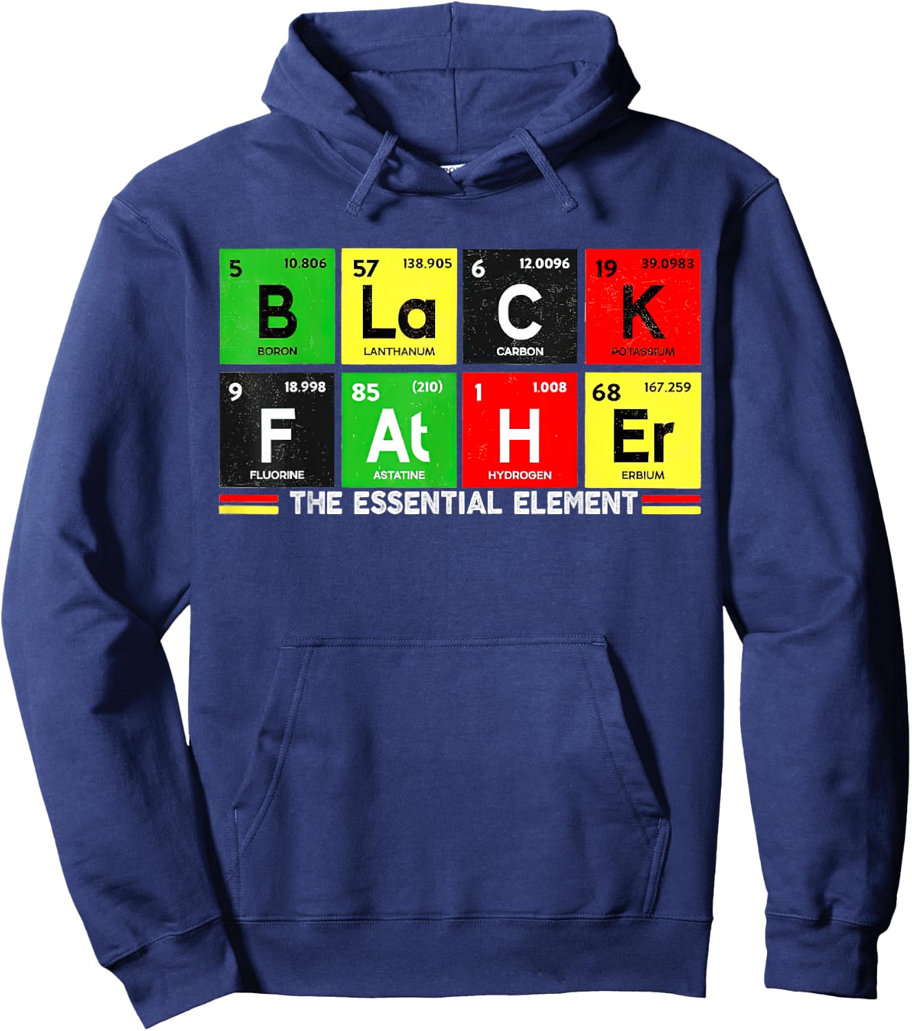 Black Father Essential Element Father's Day, Pride Black Dad Hoodie - Hoodie | Navy