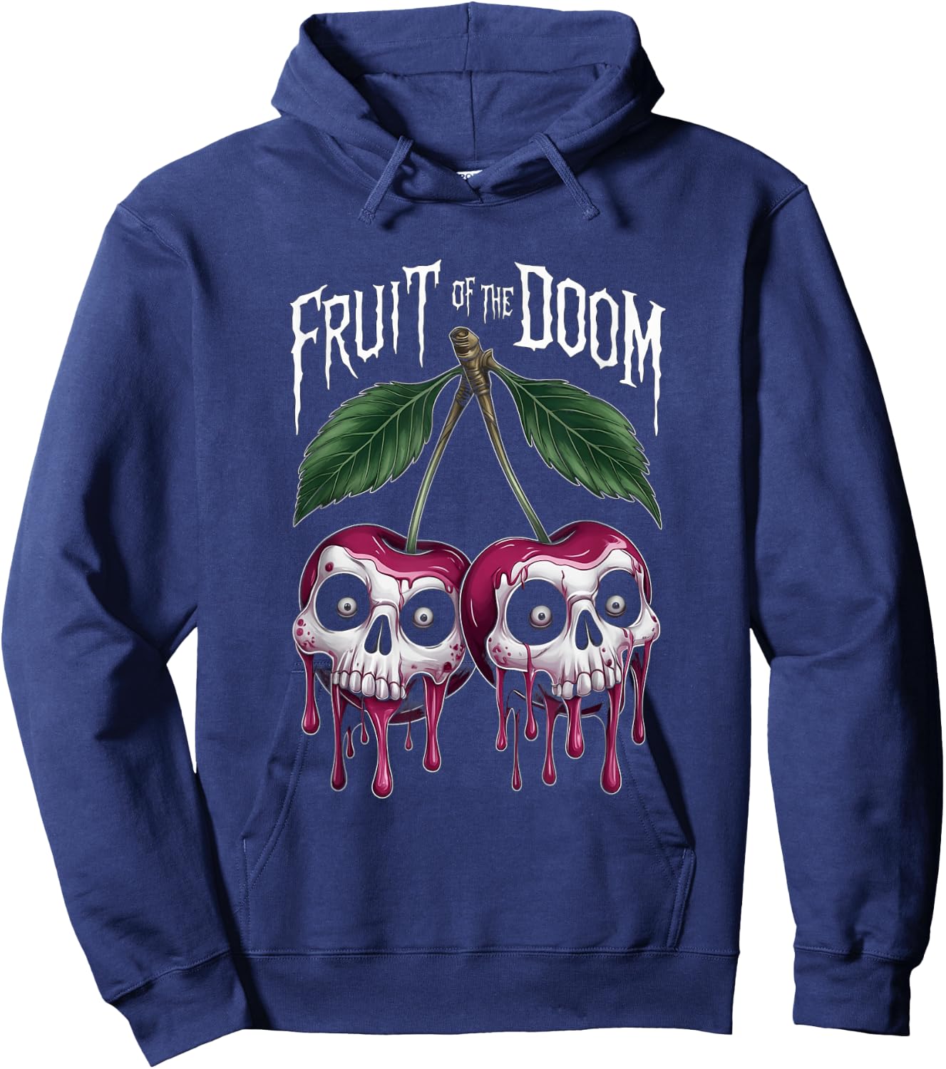Unique Halloween Cherries Skull Fruit Of The Doom Goth Lover Hoodie - Hoodie | Navy