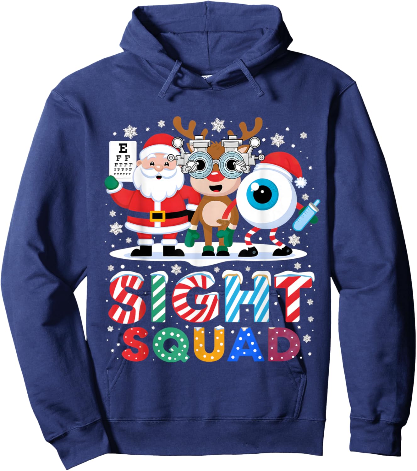 Sight Squad Christmas Optometrist Shirt Eye Doctor Optician Hoodie - Hoodie | Navy