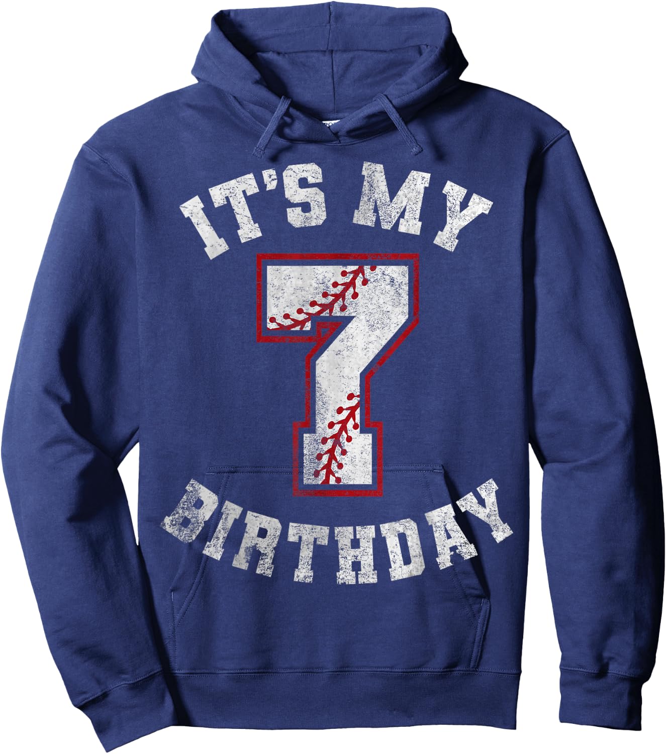 It's My 7th Birthday Baseball 7 Year Old Birthday Boys Kids Hoodie - Hoodie | Navy