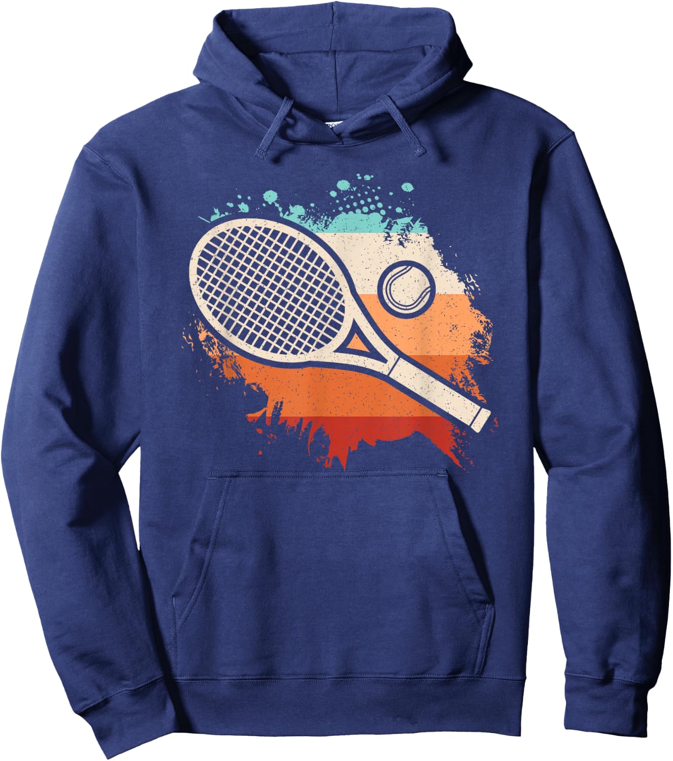 Retro Tennis Racket Vintage Tennis Player Men Women Kids Hoodie - Hoodie | Navy