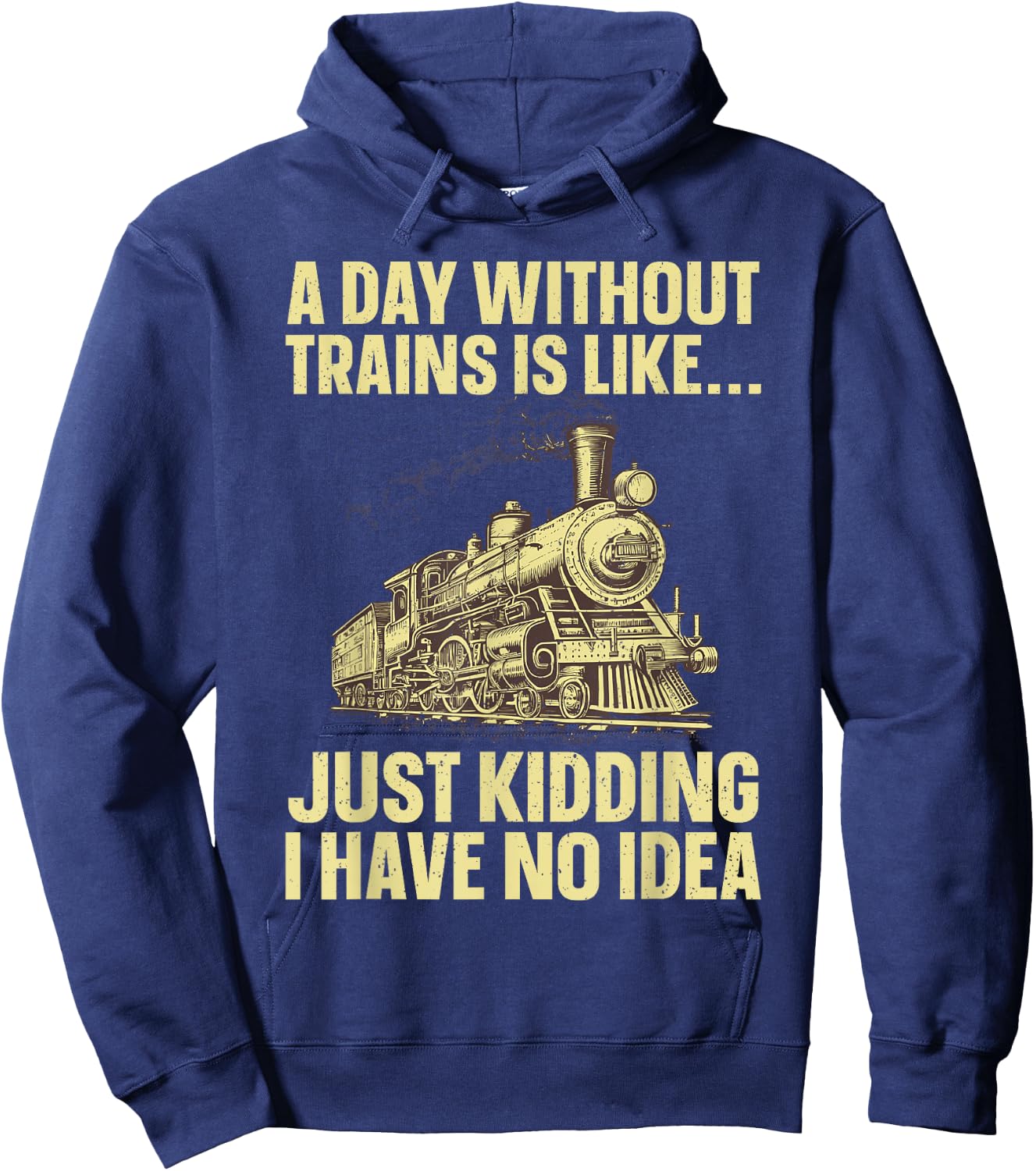 Best Train Art Women Railroad Steam Train Lovers Hoodie - Hoodie | Navy