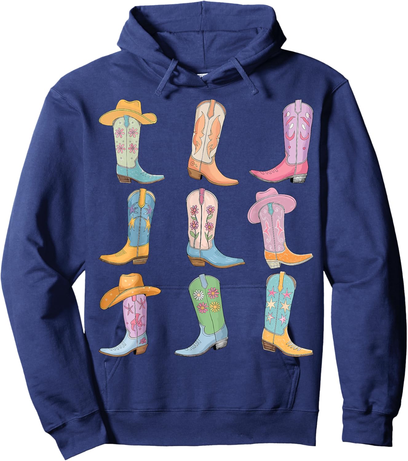 Cowgirl Boots Let's Go Girls Western Cowgirl Cowboy Country Hoodie - Hoodie | Navy