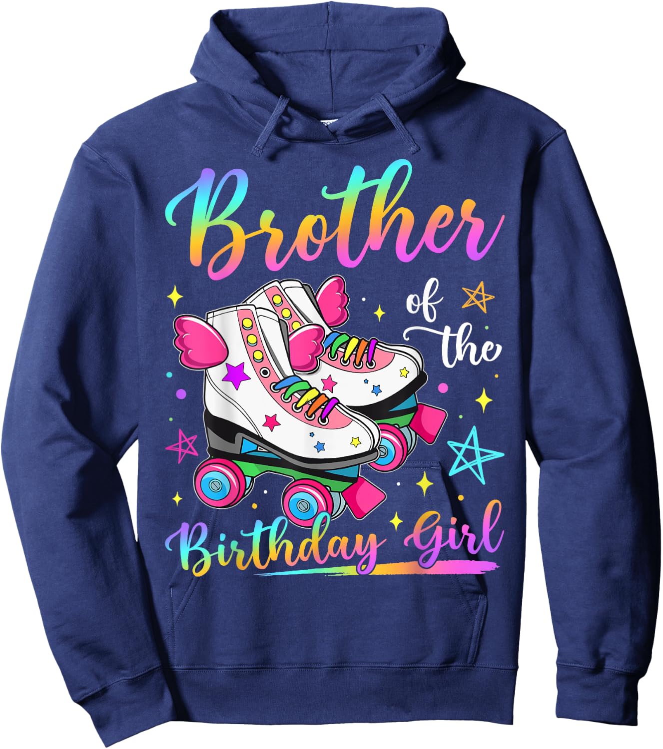 Brother Of The Birthday Girl Rolling Skate Family Matching Hoodie - Hoodie | Navy