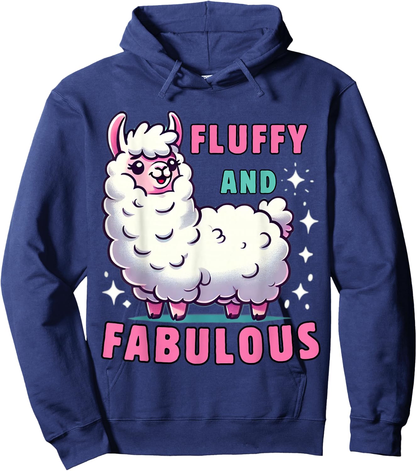 Fluffy and Fabulous Cute Llama for Animal Lovers Hoodie - Hoodie | Navy