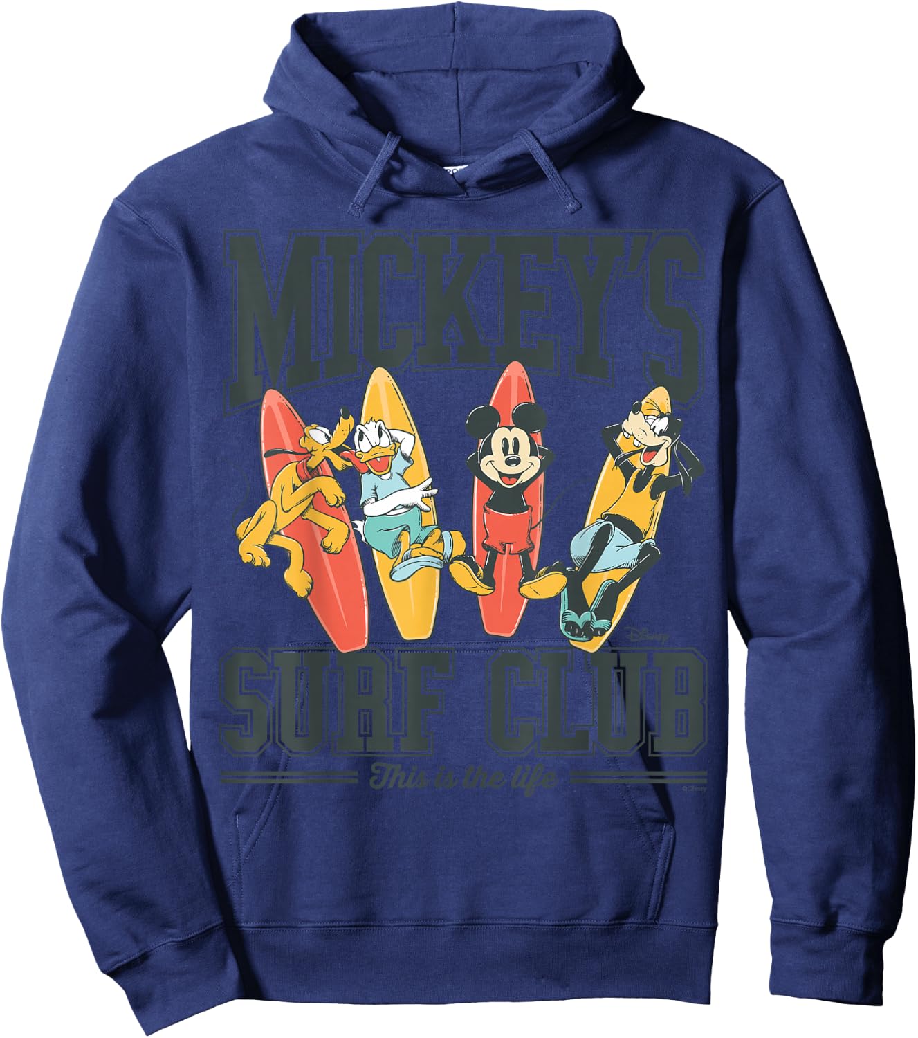 Mickey's Surf Club Mickey Mouse Pluto Donald Goofy Hoodie - Hoodie | Navy
