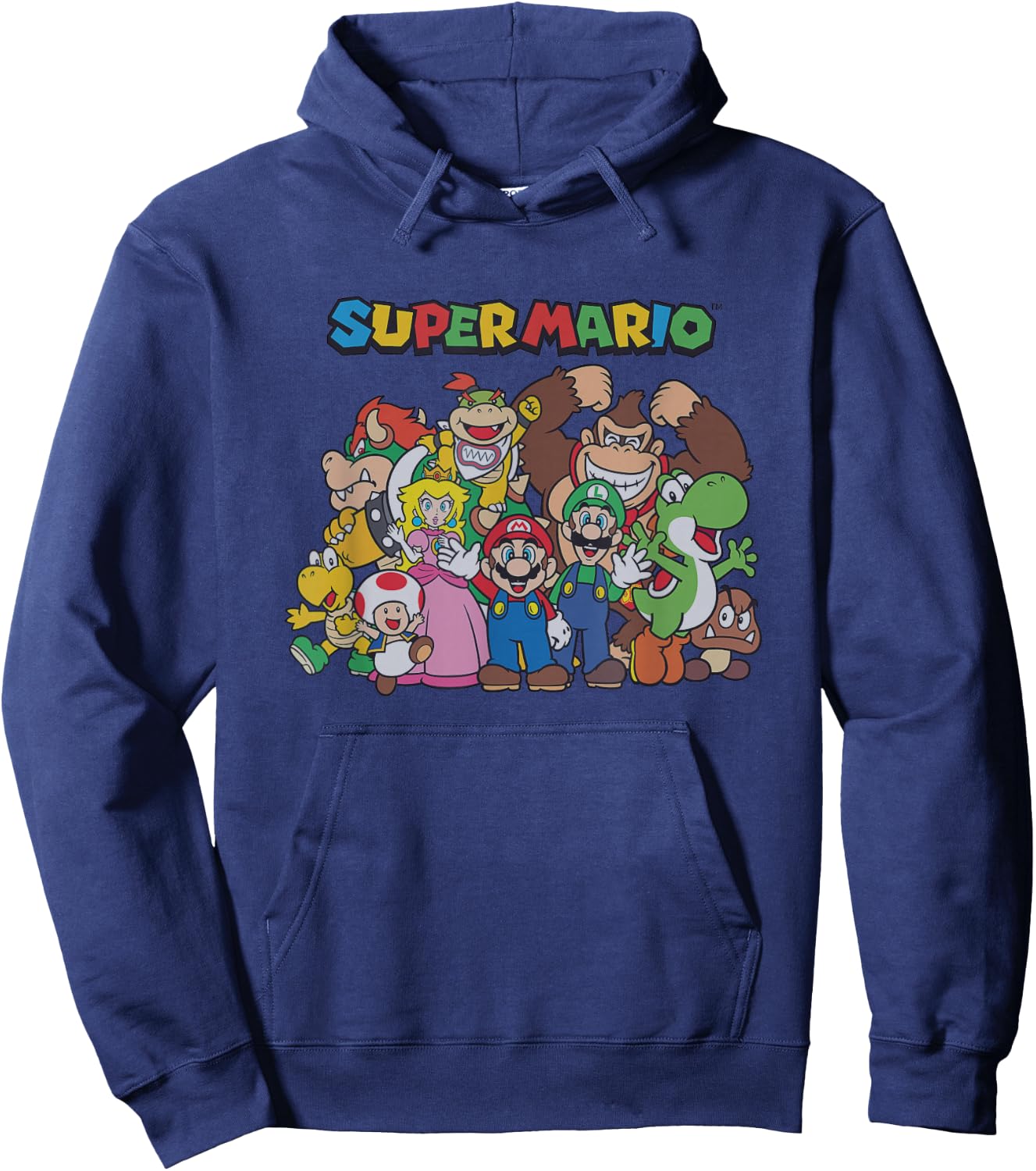 Super Mario Classic Character Line Up Group Shot Hoodie - Hoodie | Navy