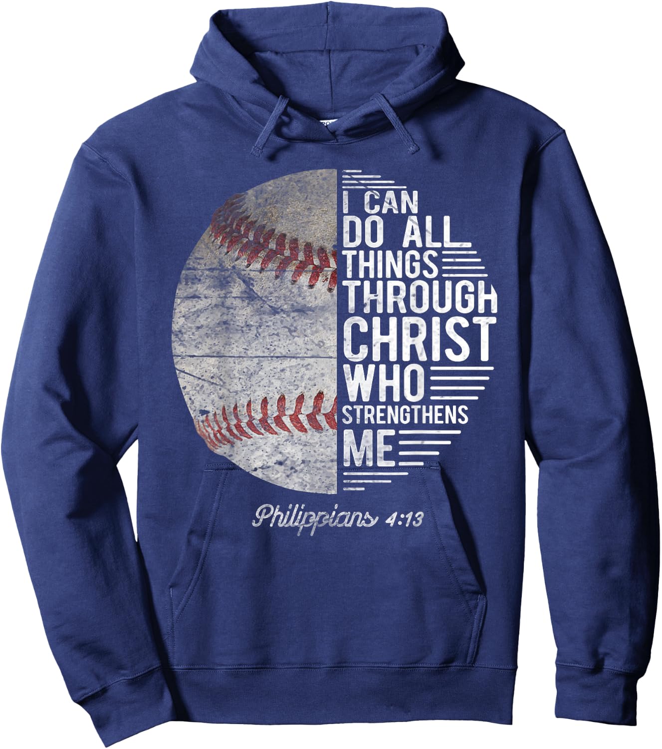 Christian Baseball Men Boys Kids Philippians Religious Gifts Hoodie - Hoodie | Navy